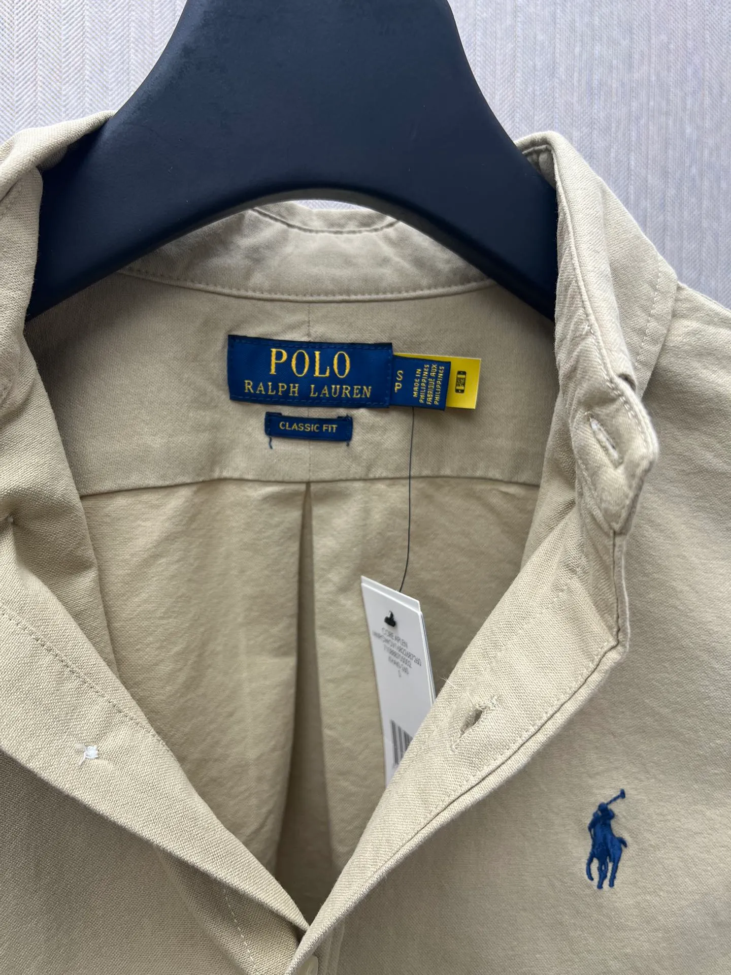 P430 Polo 25ss new solid color logo embroidered buttoned long-sleeved shirt men's high version code number: XS.S.M.L.XL.